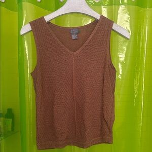 Sigrid Olsen Brown Textured Tank Top
